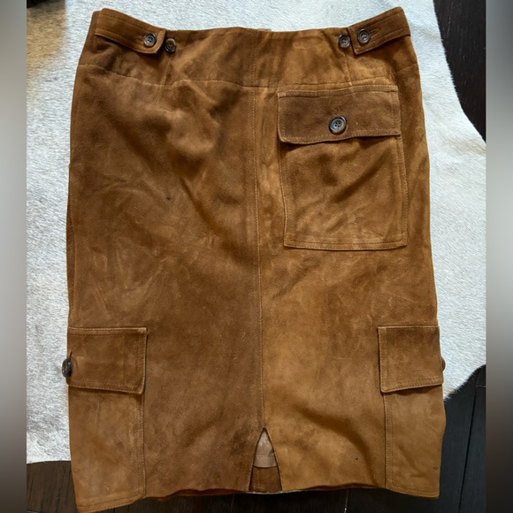 Brown Genuine Suede Skirt - Picture 2 of 2